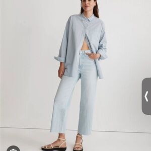 Madewell light wash perfect vintage wide leg crop jeans